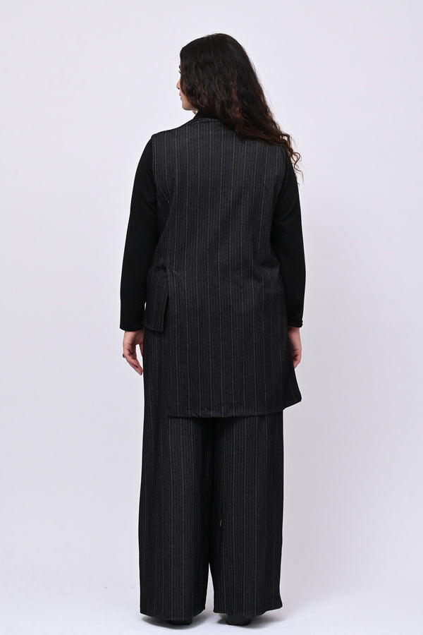 Completo gilet spigato - Nero