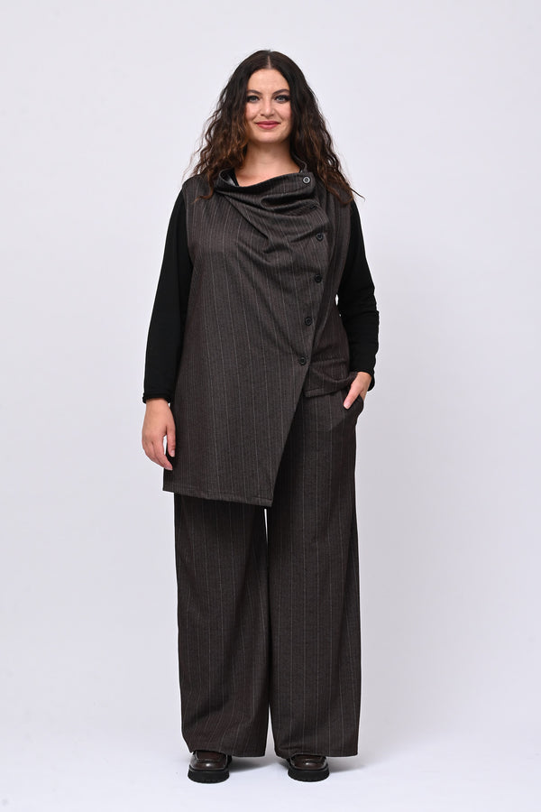 Completo gilet spigato - Moro