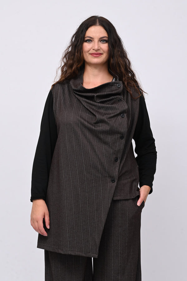 Completo gilet spigato - Moro