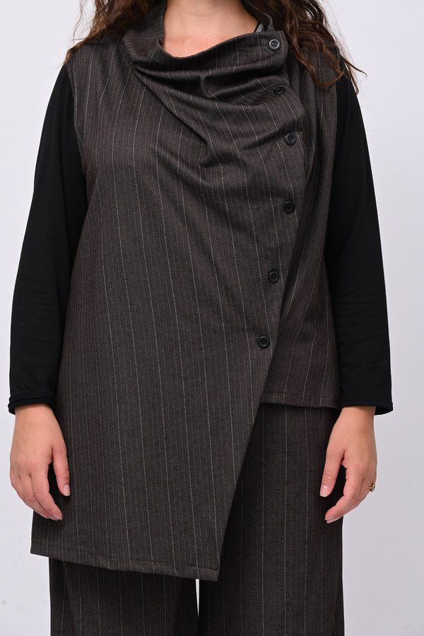Completo gilet spigato - Moro