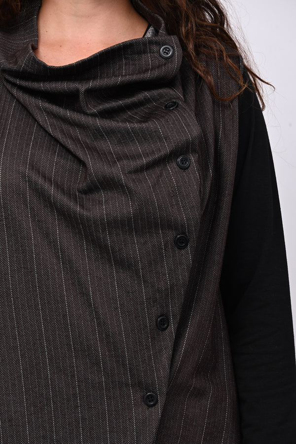 Completo gilet spigato - Moro