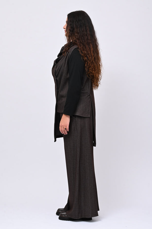Completo gilet spigato - Moro