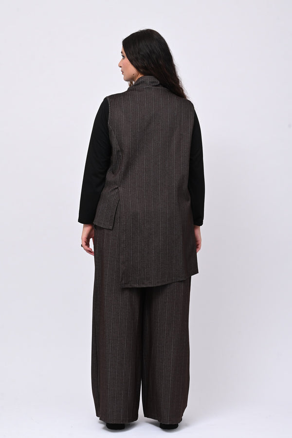 Completo gilet spigato - Moro