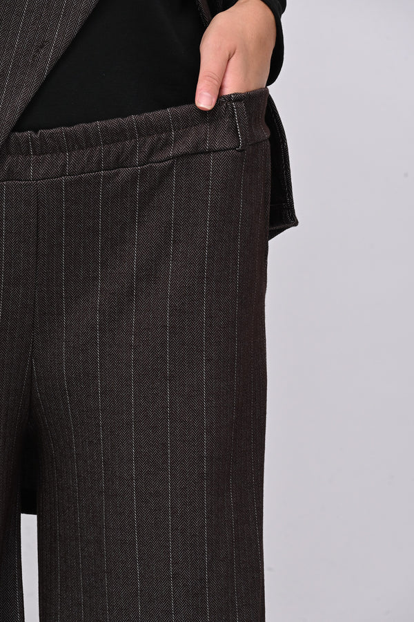 Completo gilet spigato - Moro