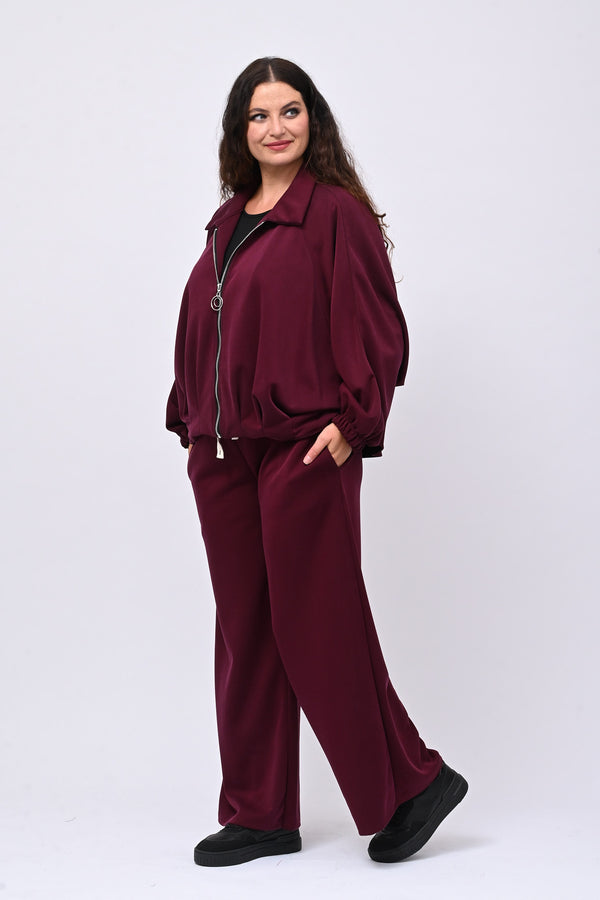 Tuta neoprene arricciata - Melanzana