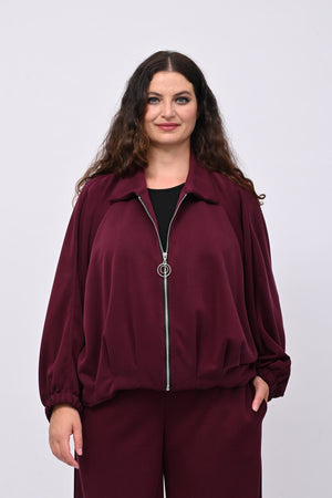 Tuta neoprene arricciata - Melanzana