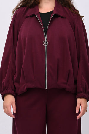 Tuta neoprene arricciata - Melanzana
