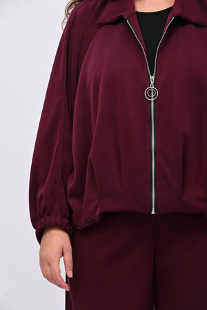 Tuta neoprene arricciata - Melanzana