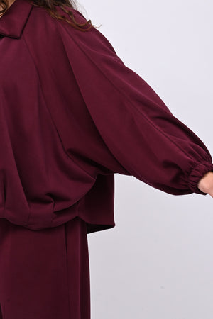 Tuta neoprene arricciata - Melanzana