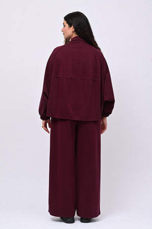 Tuta neoprene arricciata - Melanzana