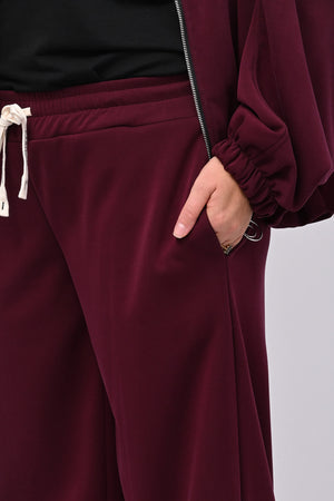 Tuta neoprene arricciata - Melanzana
