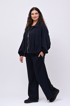 Tuta neoprene arricciata - Blu