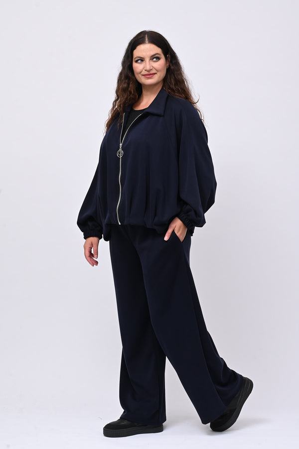 Tuta neoprene arricciata - Blu