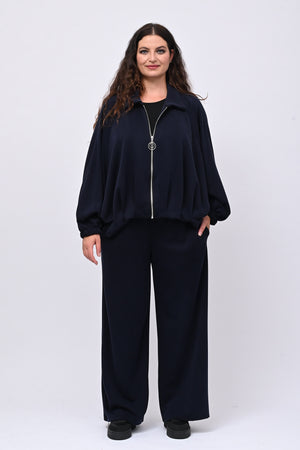 Tuta neoprene arricciata - Blu