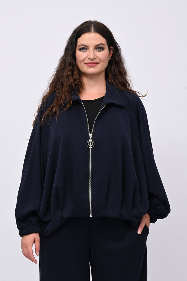 Tuta neoprene arricciata - Blu