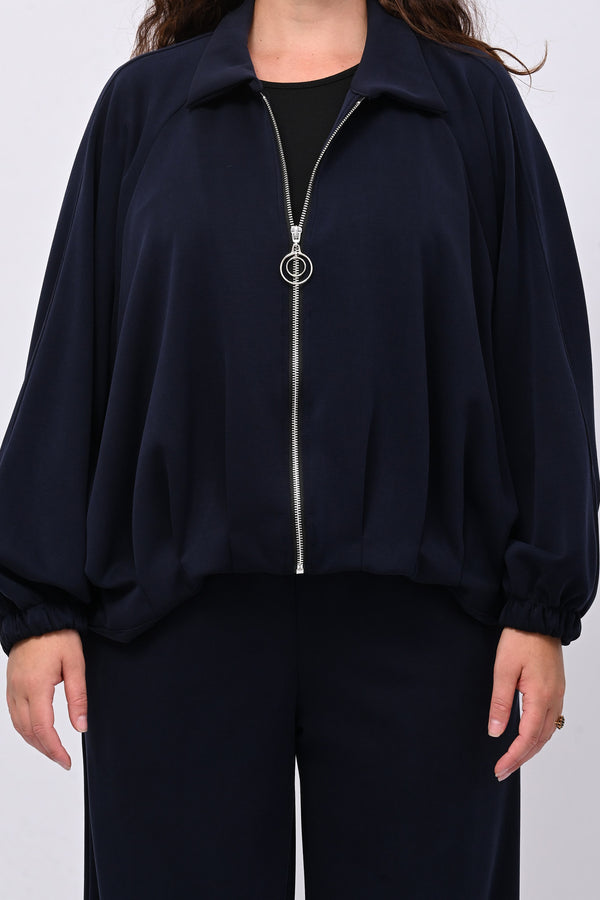 Tuta neoprene arricciata - Blu