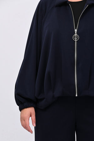 Tuta neoprene arricciata - Blu