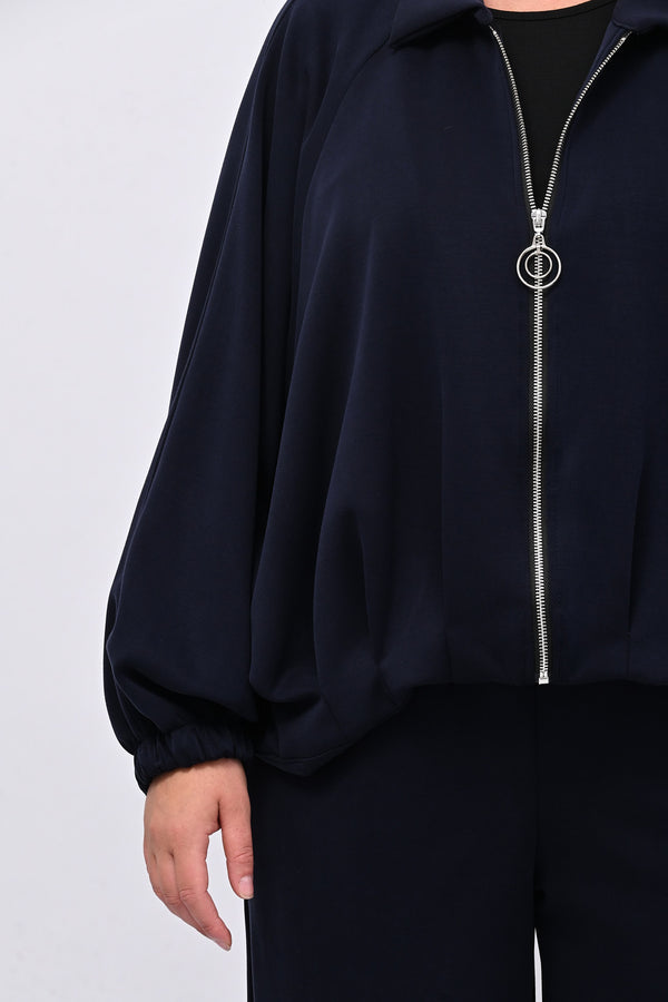 Tuta neoprene arricciata - Blu