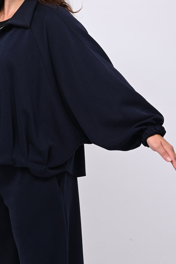 Tuta neoprene arricciata - Blu