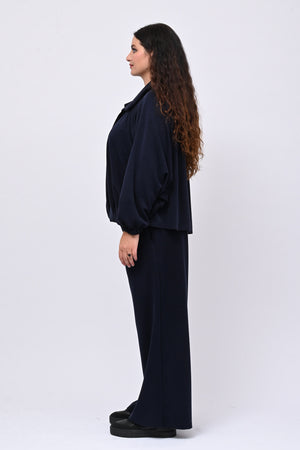 Tuta neoprene arricciata - Blu