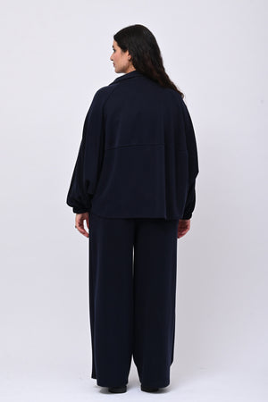 Tuta neoprene arricciata - Blu