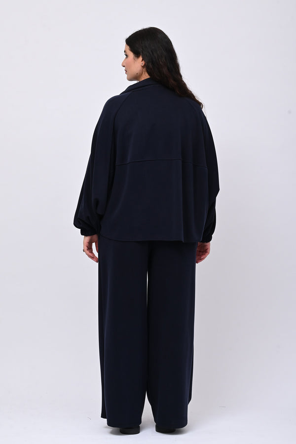 Tuta neoprene arricciata - Blu