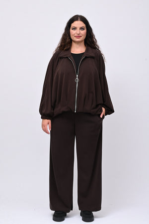 Tuta neoprene arricciata - Moro