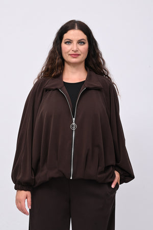 Tuta neoprene arricciata - Moro