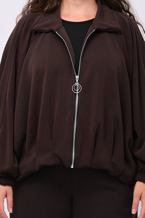 Tuta neoprene arricciata - Moro