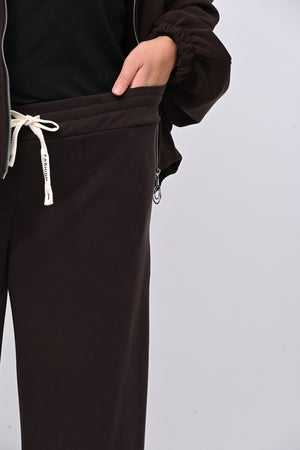 Tuta neoprene arricciata - Moro
