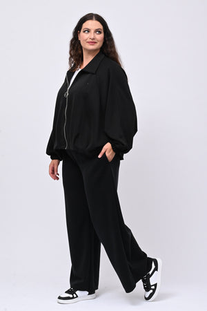 Tuta neoprene arricciata - Nero