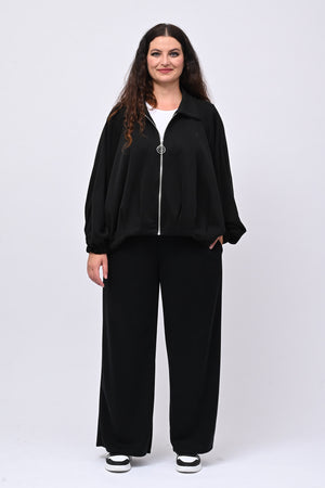 Tuta neoprene arricciata - Nero