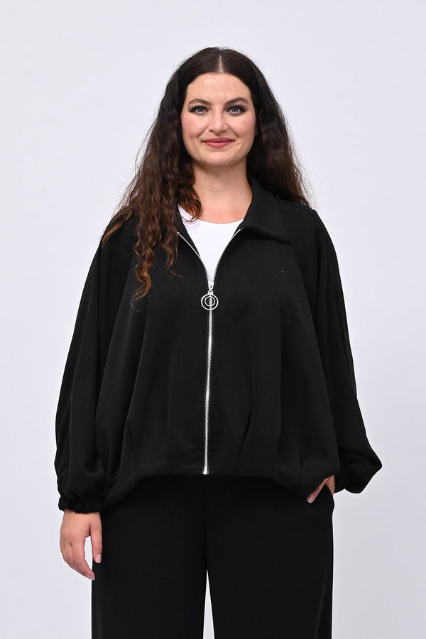 Tuta neoprene arricciata - Nero