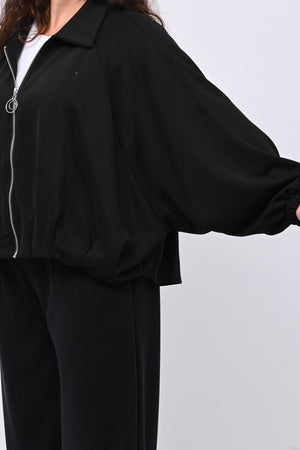 Tuta neoprene arricciata - Nero