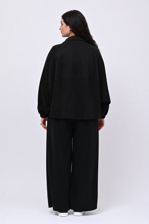 Tuta neoprene arricciata - Nero