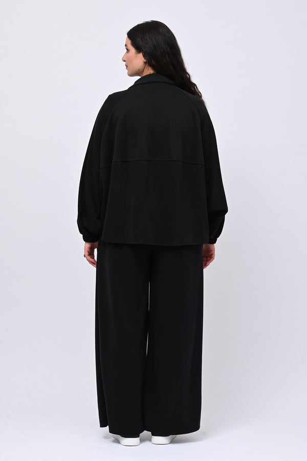 Tuta neoprene arricciata - Nero