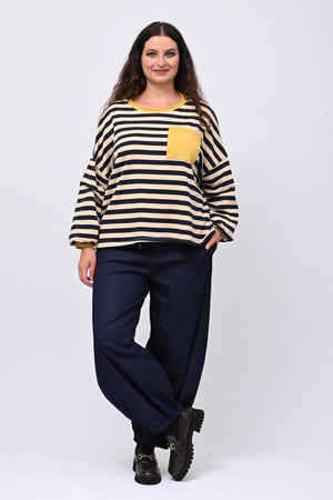 Felpa righe 3 colori - Blu