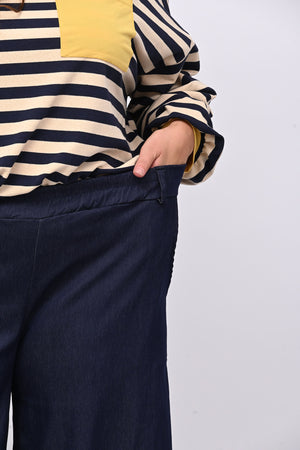 Pantalone combact effetto jeans - Jeans scuro
