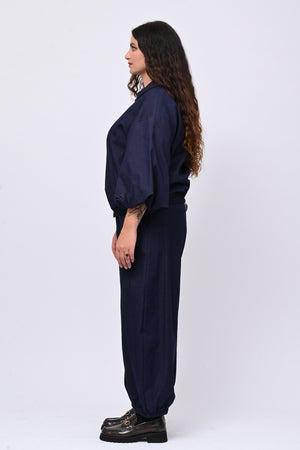 Giubbetto zip effetto jeans - Jeans scuro