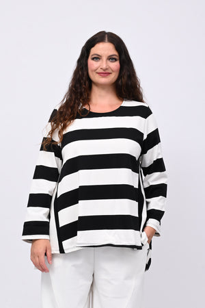 Maglia righe ruota - Nero