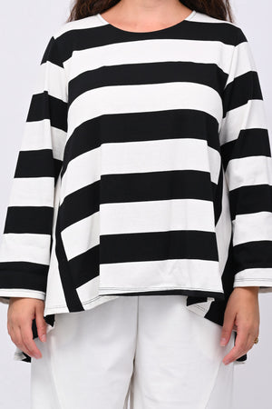 Maglia righe ruota - Nero