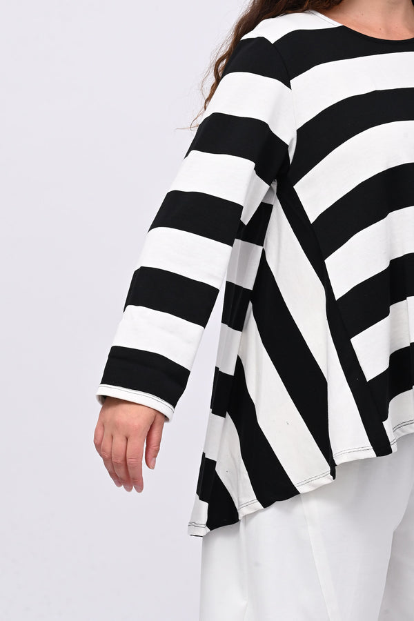 Maglia righe ruota - Nero