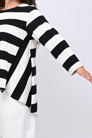 Maglia righe ruota - Nero