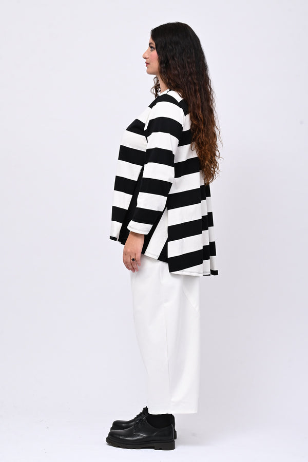Maglia righe ruota - Nero