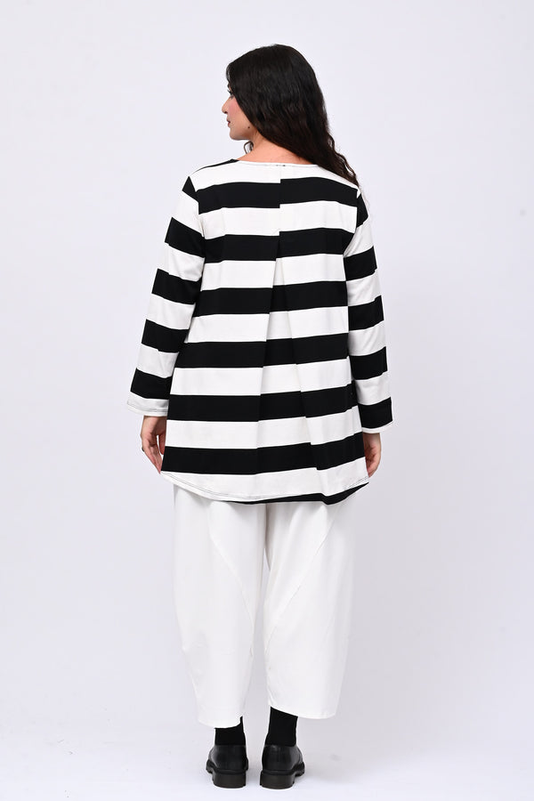 Maglia righe ruota - Nero