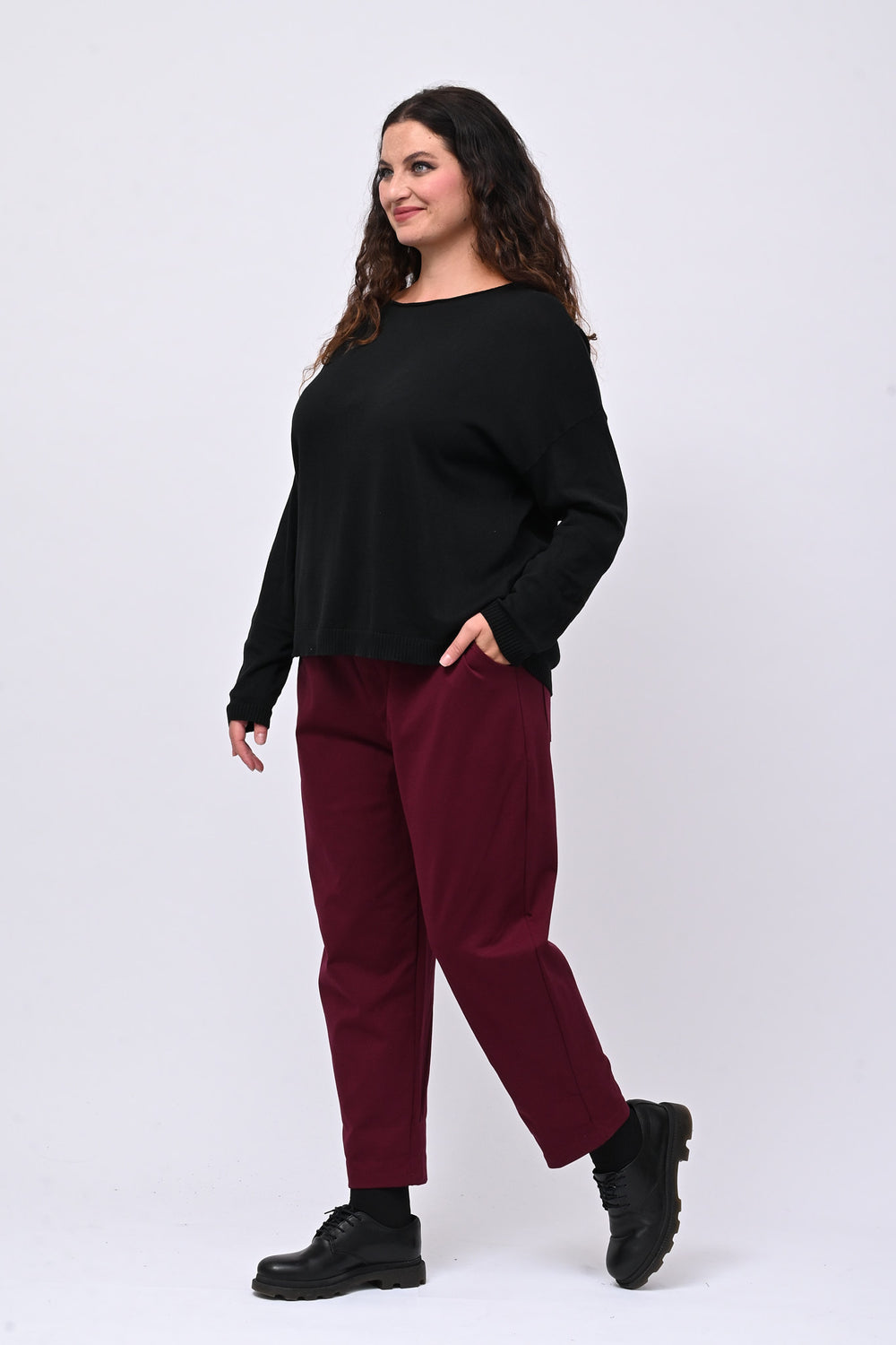 Pantalone punto Milano tasche - Vino