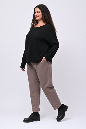 Pantalone punto milano tasche - Fango