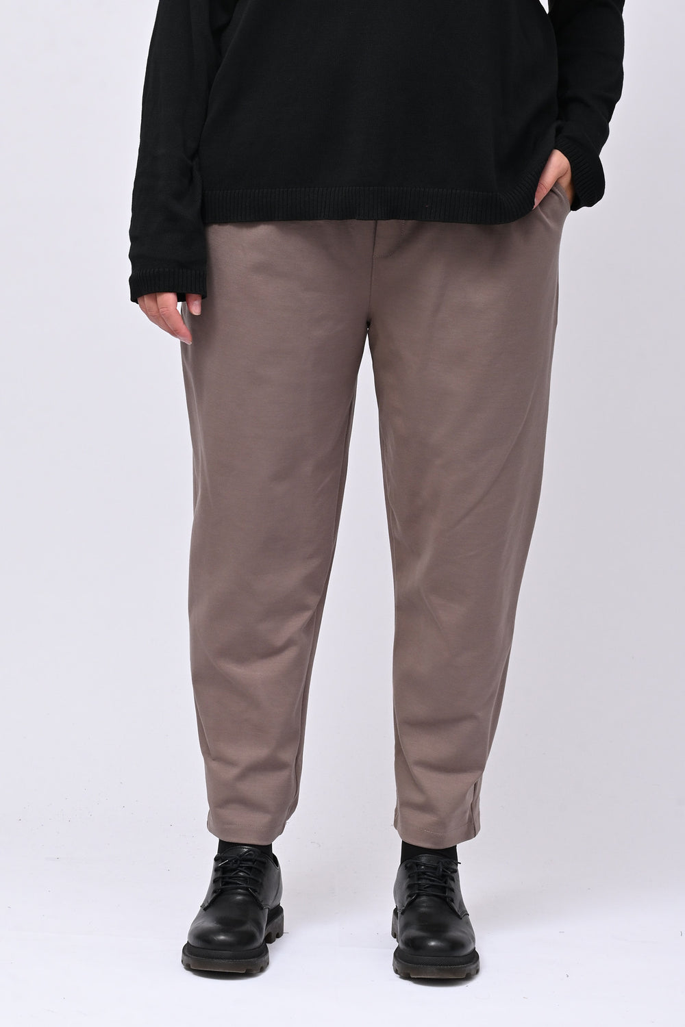 Pantalone punto milano tasche - Fango
