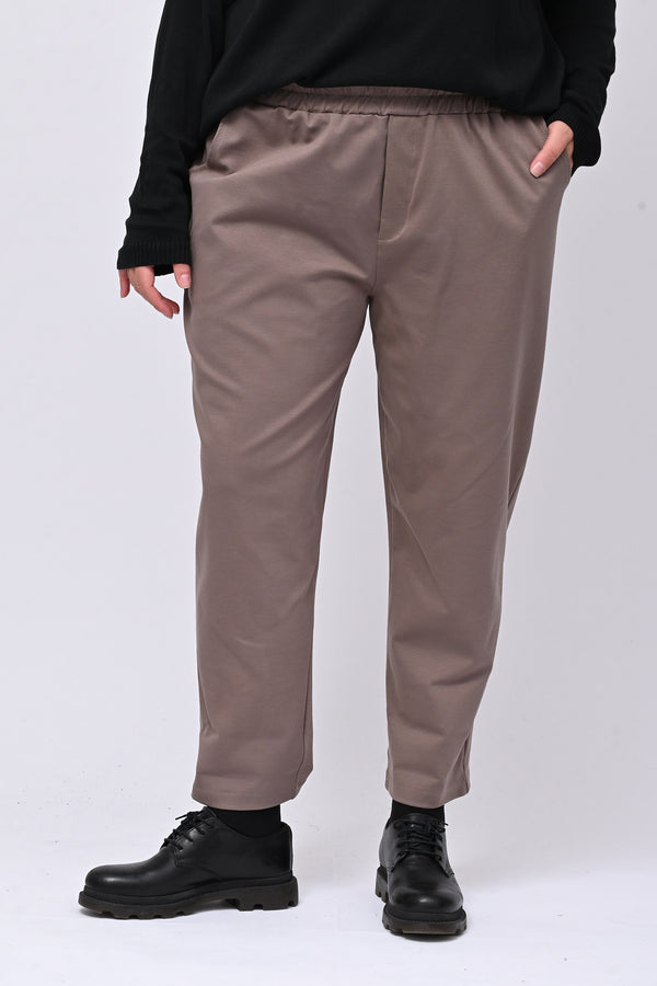 Pantalone punto milano tasche - Fango