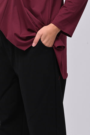 Pantalone punto Milano tasche - Nero